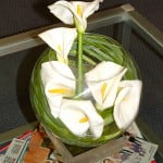 Arreglo floral con Zantedeschia aethiopica.