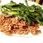 (*) salteado de hojas de Diente de león con una variedad de arroz oriental