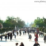 las especies plantadas en hileras en arte topiario, enmarcan y señalizan el tránsito peatonal